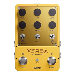 Donner Versa Yellow Fall II Delay & Reverb Guitar Effects Pedal