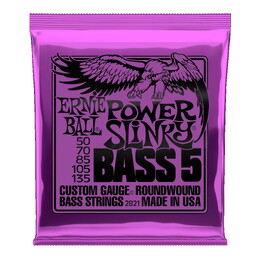 Ernie Ball 2821 Power Slinky 5-String Electric Bass Strings - 50-135 Gauge