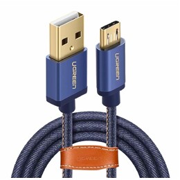 UGREEN Premium Micro USB to USB 2.0 Type A Cable Braided Jacket - BLUE - 150cm