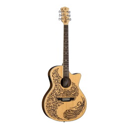 Luna Henna Paradise Select Spruce Acoustic-Electric Guitar - Satin Natural
