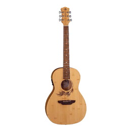 Luna Bamboo Parlor Acoustic-Electric Guitar - Satin Natural