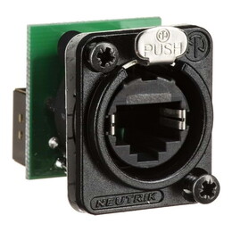 Neutrik NE8FDP etherCON Ethernet Panel Mount | Pass-through RJ45 Cat5e - Black