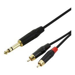 TRS Jack to Dual RCA Cable - Insert Y Cable - 5m