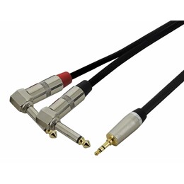 Mini-Jack to Dual Right-Angle 1/4" - DJ Smartphone Cable - 5m