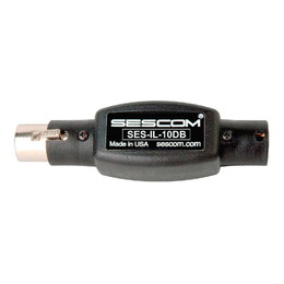 Sescom SES-IL-10DB -10dB XLR Male to XLR Female Inline Attenuator