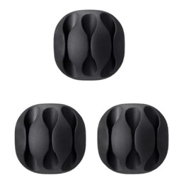 SWAMP Silicone 3-Slot Adhesive Desk Cable Clip Holder - 3-Pack