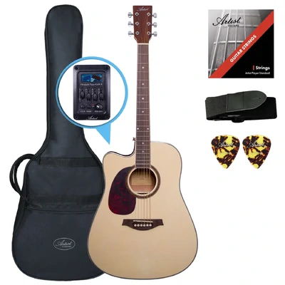 Artist LSPCEQNTL Left Handed Beginner Acoustic Electric Guitar - Natural