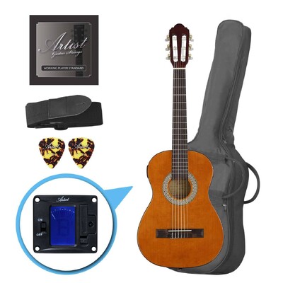 Artist CL12AM 1/2 Size Nylon String Classical Guitar Pack  - Amber