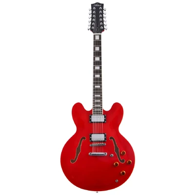 Artist Cherry12 12-String Semi-Hollow Electric Guitar with Humbucker Pickups