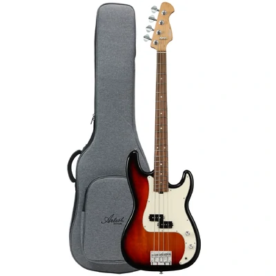 Artist APBDLX Deluxe Bass Guitar with Premium Gig Bag - Sunburst