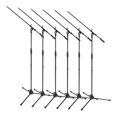 SWAMP MS-003 Vocal Microphone Stand - Telescopic Boom - 6-Pack