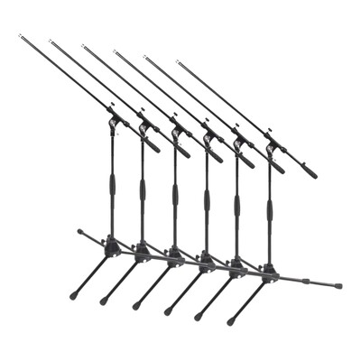 SWAMP MS-003 Microphone Stand - Telescopic Boom - Low Height - 6-Pack