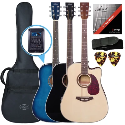 Steel String Acoustic Guitar - Tuner & Pickup - Dreadnought