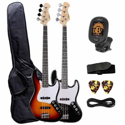 Artist AJB Jazz Style Electric Bass Guitar with Accessories