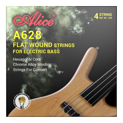 Alice A628 Flatwound Fretless Electric Bass Strings - Light Gauge 45-101