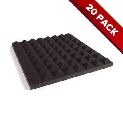 20x Sheets of Studio Acoustic Panels - 50mm Pyramid
