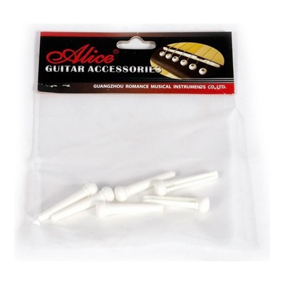 Alice A021 6x Acoustic Guitar Bridge Pins - Cream