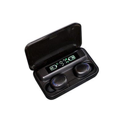 Bluetooth V5.0 TWS Earphones with Powerbank - Black