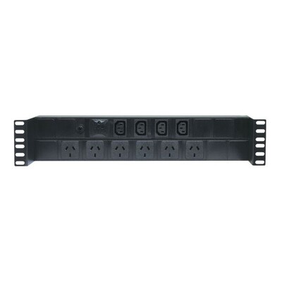 Powertran 10 Way Rack Mounted Surge Protected Power Board - 2RU