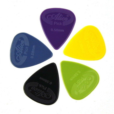 Alice 0.58mm Nylon Guitar Picks - Mix Colour 12 Pack