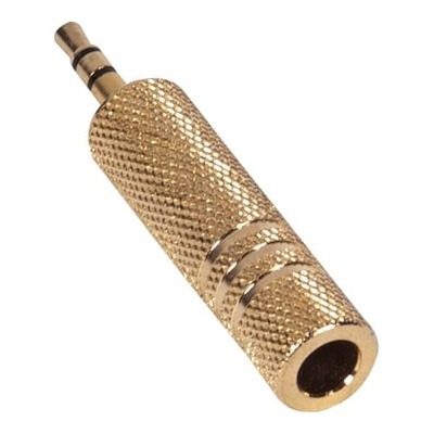 Audio Adapter - 1/4" female to 1/8" male - Stereo TRS - Gold