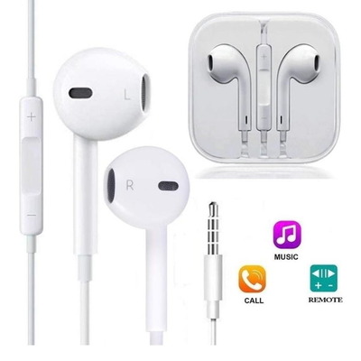 White In-Ear Earbud Headphones with 3.5mm Jack