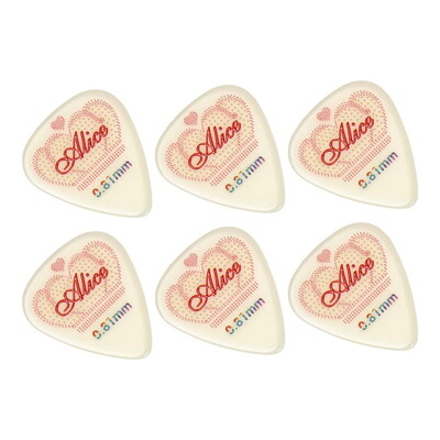 Alice AWR-AFL Anti-Slip Fluorescent Celluloid Picks - Set of 6 - 0.81mm