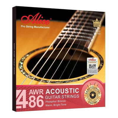 Alice AWR486 Phosphor Bronze Acoustic Guitar String Set - Super Light 11-52
