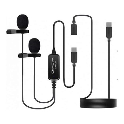 CKMOVA LCM6CD Dual-head USB Type-C Lavalier Omnidirectional Condenser Microphone