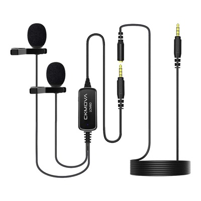 CKMOVA LCM6D Dual-head Lavalier Omnidirectional Condenser Microphone