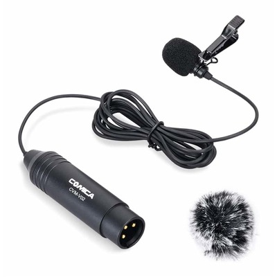 COMICA CVM-V02O Omnidirectional XLR Lapel Microphone Cable for Camcorder