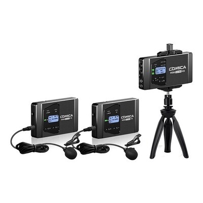 COMICA WS60 UHF Mini Wireless Microphone with Dual-Transmitters and One Receiver