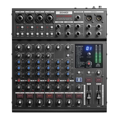 Donner DAM1000 10 Channel Mixer - 4 Mic Preamps - USB Audio Interface