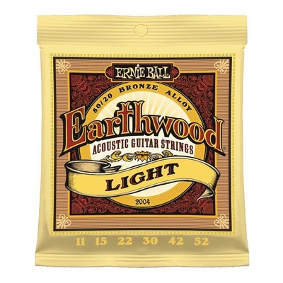 Ernie Ball 2004 Earthwood Light Acoustic Guitar Strings 80/20 Bronze 11-52