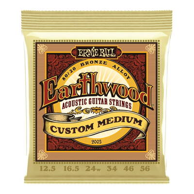 Ernie Ball 2005 Earthwood Bronze Custom Medium Acoustic Guitar Strings 12.5 - 56