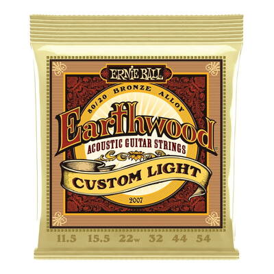 Ernie Ball 2007 Earthwood Bronze Custom Light Acoustic Guitar Strings 11.5 - 54