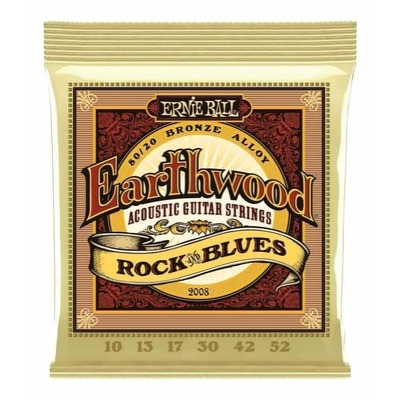 Ernie Ball 2008 Earthwood Rock and Blues 80/20 Bronze Acoustic Guitar Strings 10 - 52