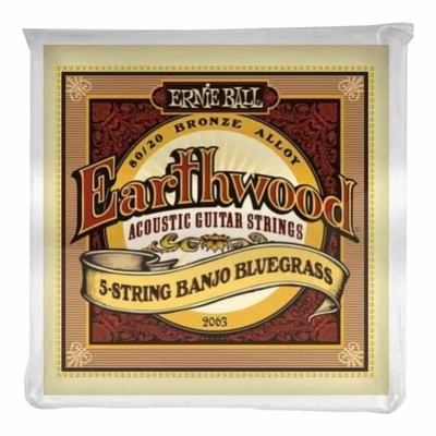 Ernie Ball 2063 Earthwood 5-String Banjo Bluegrass 80/20 Bronze Banjo Strings