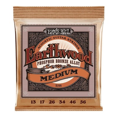 Ernie Ball 2144 Earthwood Acoustic Guitar Strings Phosphor Bronze Medium 13-56