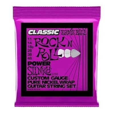 Ernie Ball 2250 Power Slinky Electric Guitar Strings - Pure Nickel - 11-48