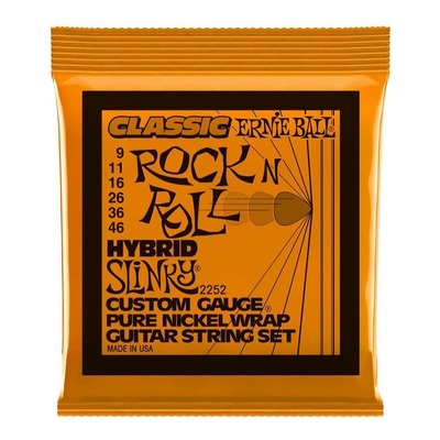Ernie Ball 2252 Hybrid Slinky Electric Guitar Strings - Pure Nickel - 9-46