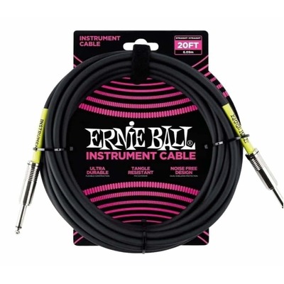 Ernie Ball 6046 20' Straight/Straight Instrument Cable - Black