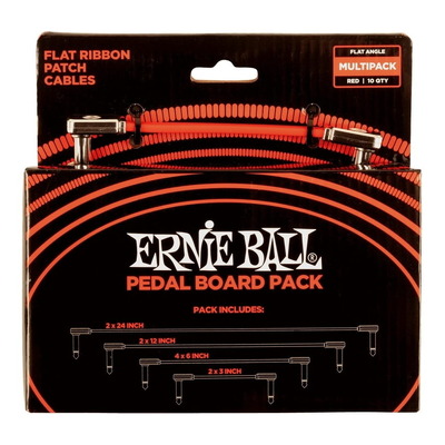Ernie Ball 6404 Multi-Pack Flat Ribbon Patch Cables - Red