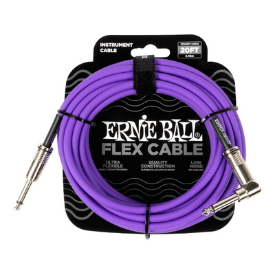 Ernie Ball 6466 Flex Instrument Cable Straight/Angle 20ft - Purple