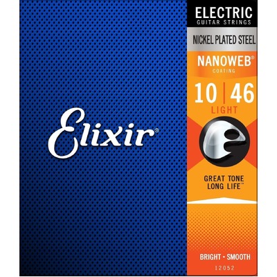 Elixir 12052 Nanoweb Electric Guitar Strings - Light Gauge - 10-46