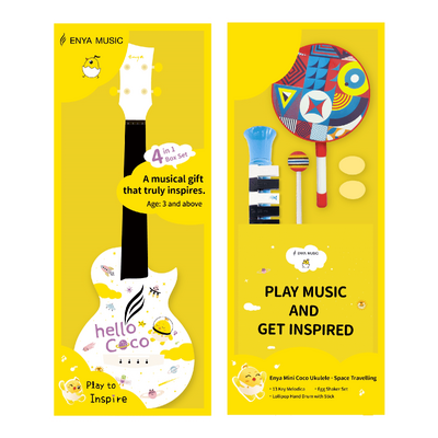 Enya Mini Coco Soprano Carbon Fibre Ukulele - Beginner Musician Pack