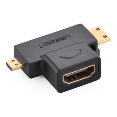 UGREEN 20144 Micro HDMI + Mini HDMI Male to HDMI Female Adapter