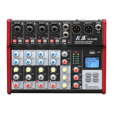 ICM SE-6-ME 6CH Compact Audio Mixer with Bluetooth and USB Recorder