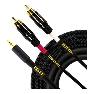 Mogami Gold Studio Stereo 3.5mm TRS to Dual RCA Cable - 10ft