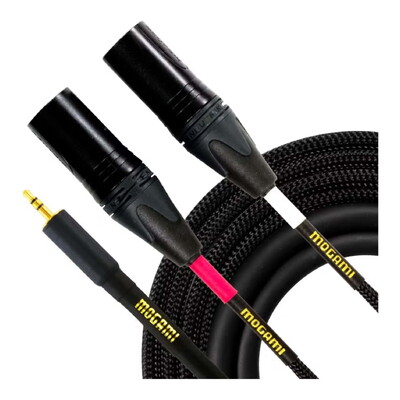 Mogami Gold Studio Stereo 3.5mm TRS to Dual Male XLR Cable - 6ft